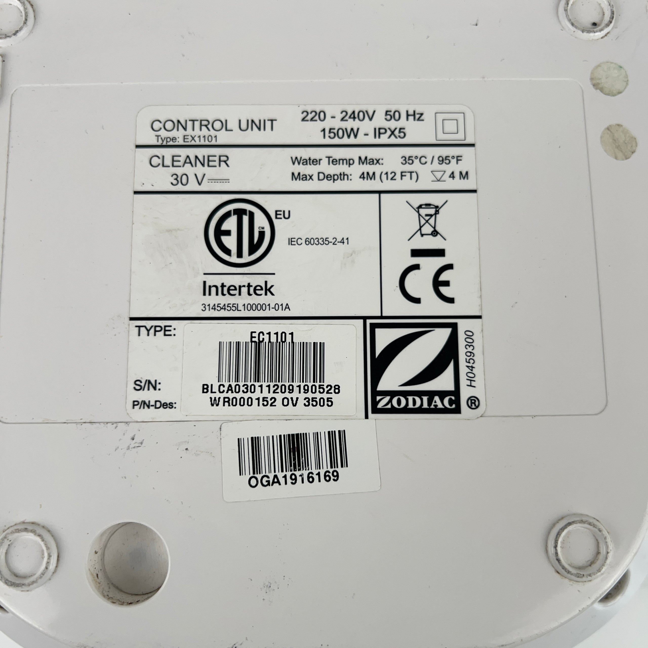 Fuente de Alimentación Robot Piscina Zodiac Vortex OV / GV / AV - R0637400 - EC1101 - Usado (Garantía 12 meses)