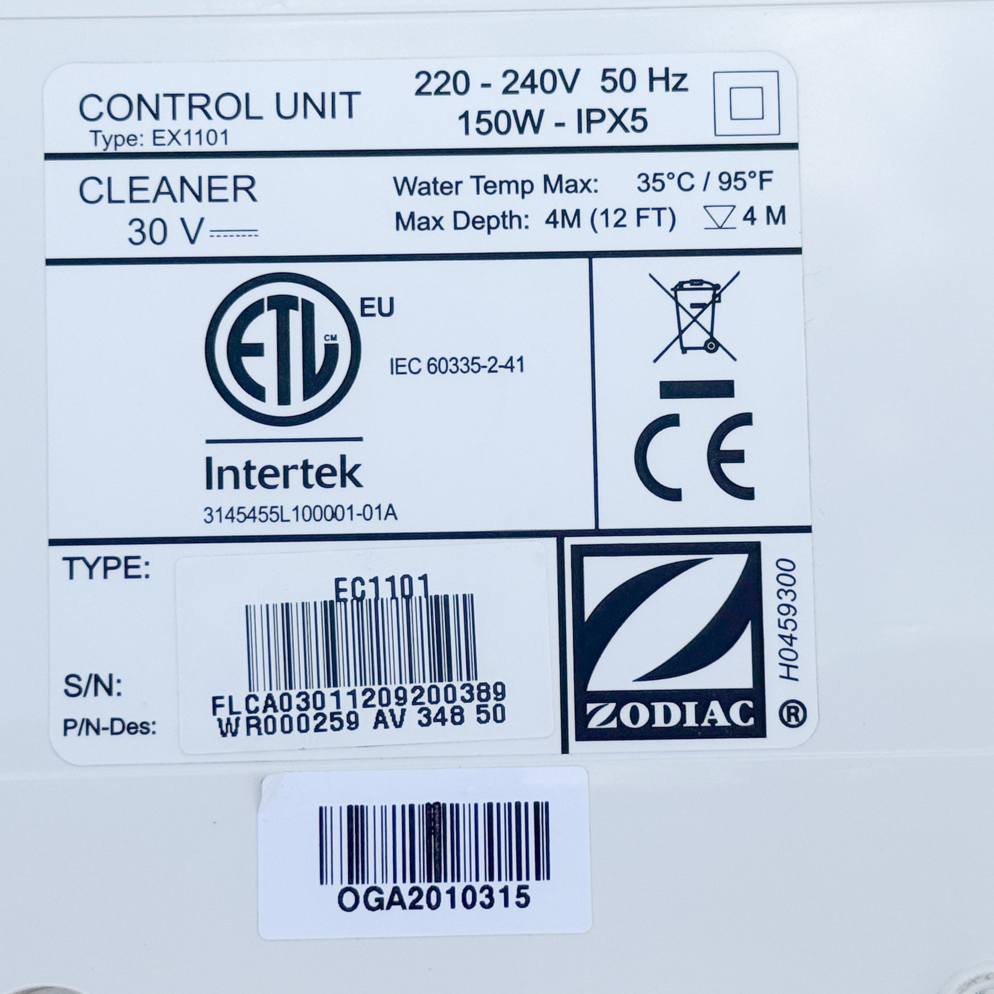 Netzteil für Poolroboter Zodiac Vortex OV GV RV FR AV - R0713300 Gebraucht - 12 Monate Garantie