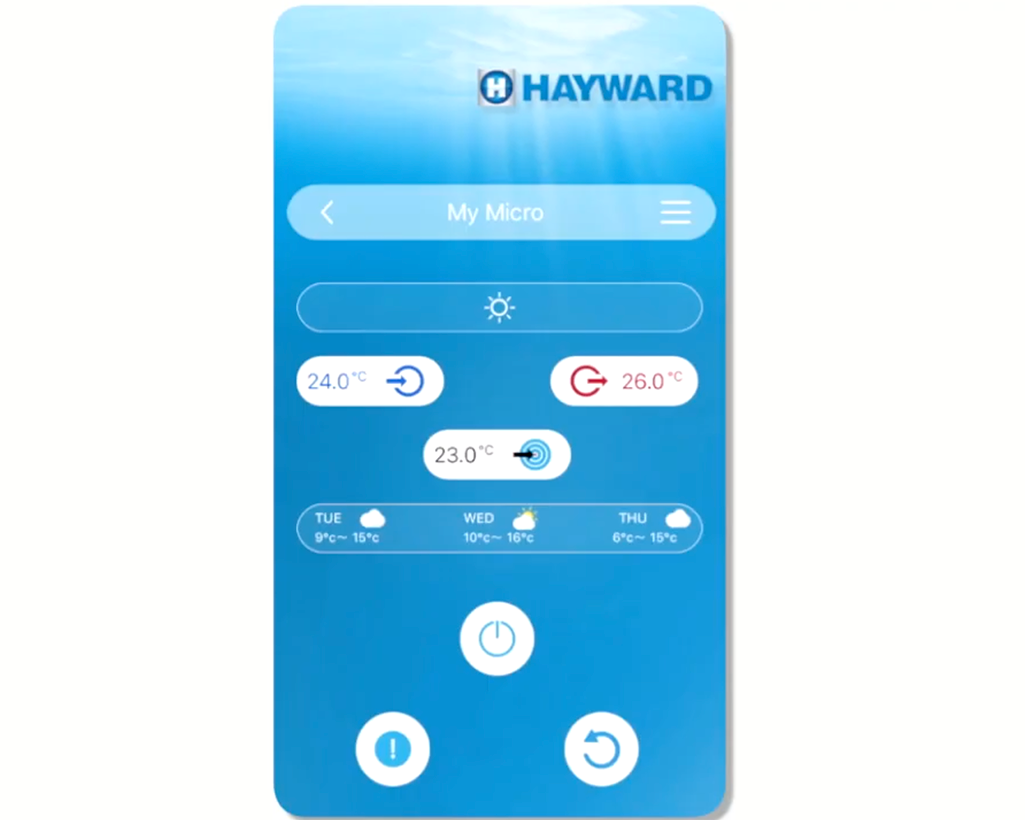 Wärmepumpe Hayward Micro 2,5 kW für Pools bis 15 m³ mit Bluetooth