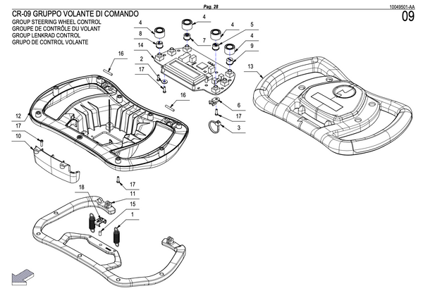 Complete Control Steering Assembly for Comac Vispa XS / Fimap Genie XS Floor Washer - Control Board 440029 | Refurbished (12-Month Warranty)