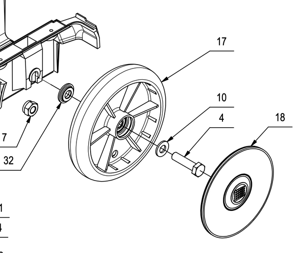 Pair of Wheels for Comac Vispa XS / Fimap Genie XS Floor Washers - 439343 + Covers 439345 | Refurbished