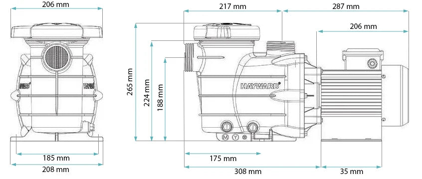 Pompa basenowa Hayward Powerline PL IE2 - 81004, jednofazowa, 0,5 HP – 9,7 m3/h